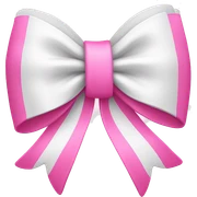 White bow with pink details  sticker