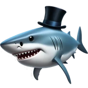 Shark with a top hat sticker