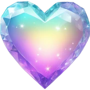 Sparkly glossy Pastel iridescent glass crystal heart sticker