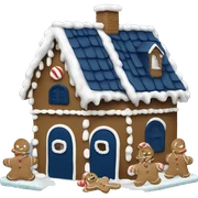 Navy gingerbread house sticker