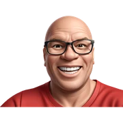 grinning boy in red shirt sticker