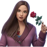 girl holding rose in focus sticker