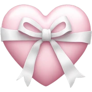 Pastel pink heart with white bow sticker