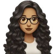 Latina girl with glasses and dark long wavy hair sticker