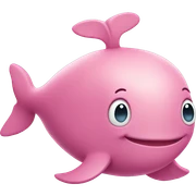 Pink whale with heart eyes  sticker