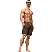 muscular man at the beach sticker