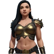 black haired warrior girl sticker