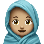 a little baby wrapped in blue blanket sticker