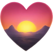 Sunrise in a heart sticker
