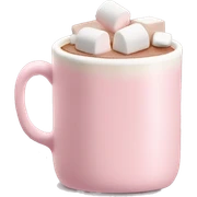 Light Pink mug of hot chocolate with marshmallows  sticker