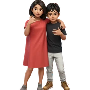 girl and boy portrait together sticker