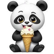 Panda eating ice cream sticker