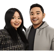 smiling couple in real life sticker
