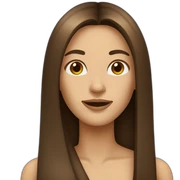woman with very long brown straigth hair sticker