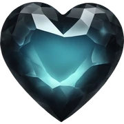 Black crystal heart sticker