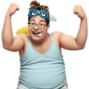 smiling boy in glasses indoors sticker