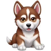 Red Siberian husky puppy sticker