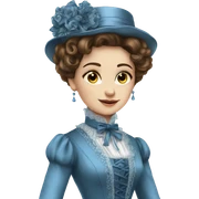 Victorian dress elegant blue  sticker
