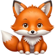 Cute baby fox, cute eyes sticker