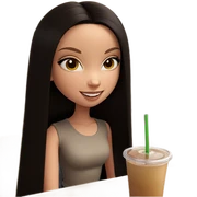 smiling girl with drink indoors sticker