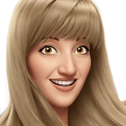 smiling girl with long hair sticker