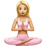 blonde yoga girl light pink clothes n sticker