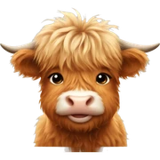Cute Fluffy Highland cow baby sticker
