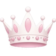 White and pastel pink crown sticker