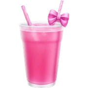 Pink drink with bow sticker