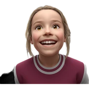 smiling girl in horror scene sticker