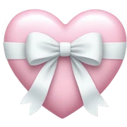 Pastel pink heart with white bow sticker
