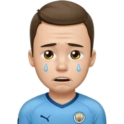 A Manchester city player with a blue jersey that cries sticker