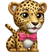 Leopard with bow sticker