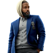 stylish male in blue jacket sticker