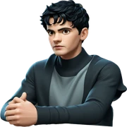 stylish boy with black hair sticker