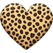 cheetah print heart sticker