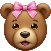 teddy bear wearing pink bow sticker