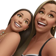 smiling girls with jewelry sticker