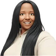 smiling girl with long black hair sticker