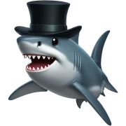 Shark with a top hat sticker