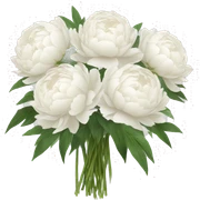A large bouquet of white peonies sticker