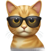 Cat with sunglasses sticker