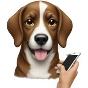 dog with iPhone sticker