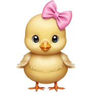 Baby chick with pink bow sticker