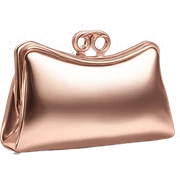 Realistic Isolated rose gold clutch handbag. sticker