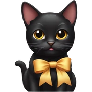 Black cat with bow  sticker