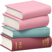 Pastel pink stack of books sticker