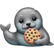 Seal eating a cookie sticker