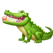 crocodile with sweets  sticker