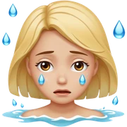 Girl crying a sea of tears sticker